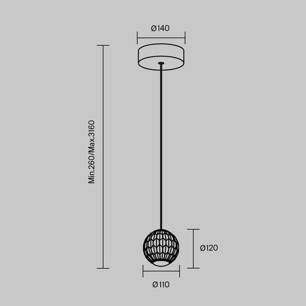Подвесной светильник LED 6Вт Латунь IP20 Sapphire MOD293PL-L6BS3K Maytoni — фото 4