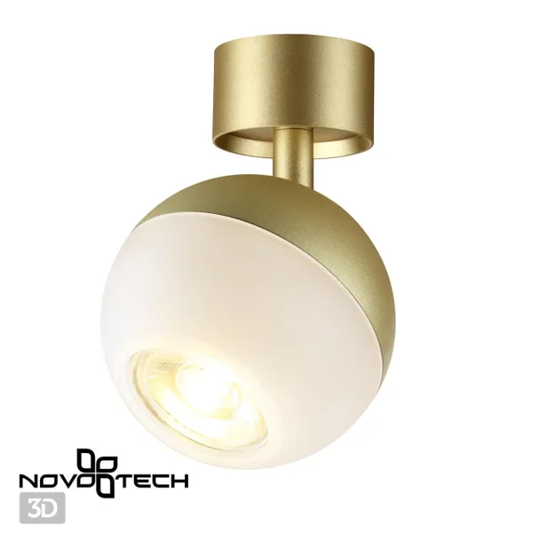 Св-к накл.IP20 GU10 9W 220V GARN матовое золото NOVOTECH — фото 3
