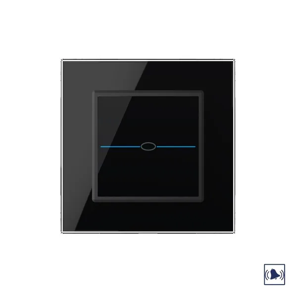 Сенсорный дверной звонок Quadro 1 клавиша 1 модуль Черный Livolo — фото 2