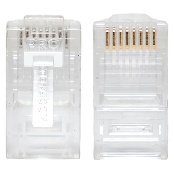 Коннектор RJ-45 TERACOM PRO неэкранированный 8P8C 30мкд Cat,5E универсальный (упак,50шт) EKF — фото 3