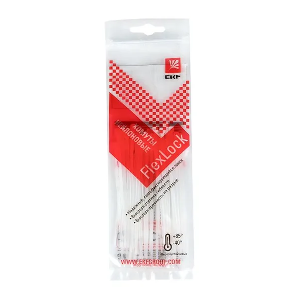 Хомут P6,6 стандартный (б), 2,5x100 (100шт) FlexLock PROxima EKF — фото 3