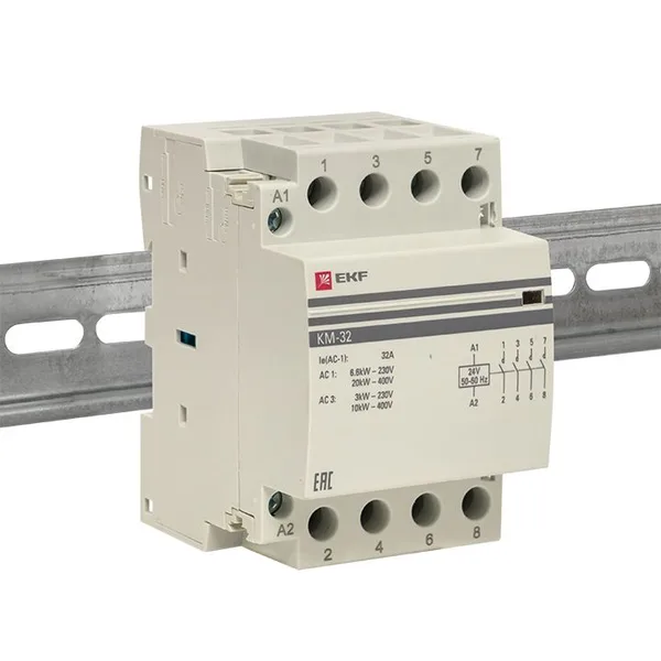 Контактор модульный КМ 32А 4NО (3 мод) 24В АС PROxima EKF — фото 7