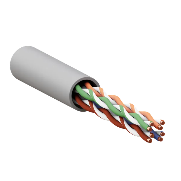 Кабель витая пара TERACOM Cat,5E U/UTP 4 пары solid оболочка PVC цвет серый (упак, 305м) EKF