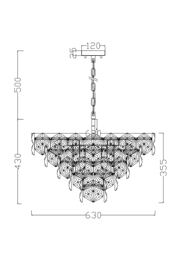 Подвесной светильник 12*E14 60Вт Хром IP20 Molly FR1004PL-12CH Freya — фото 3