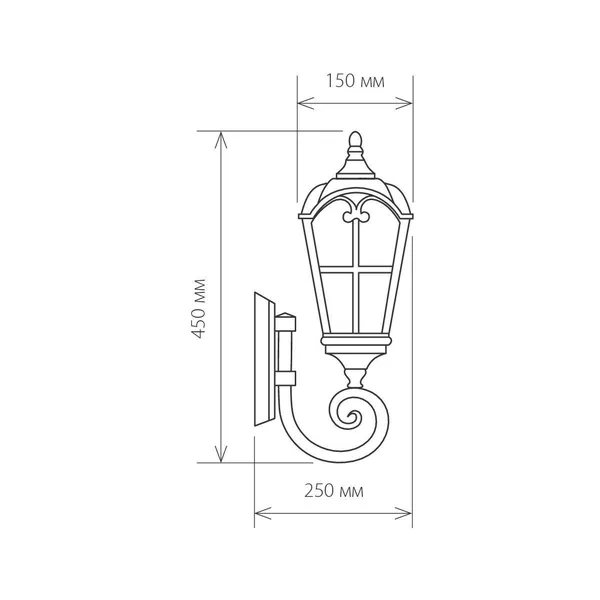 Уличный настенный светильник 1*E27 черное золото IP44 (a025300) Elektrostandard — фото 4
