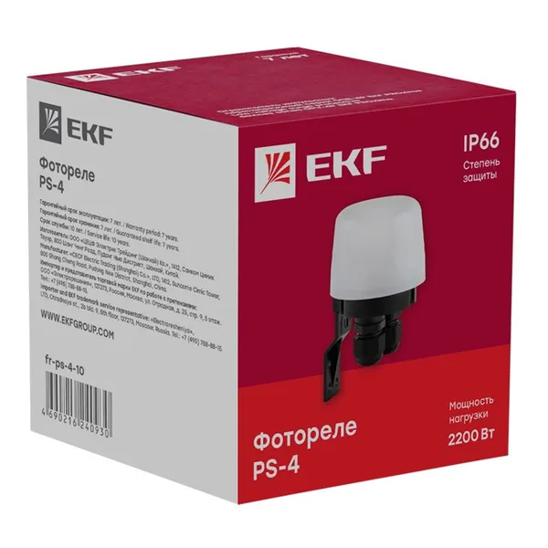 Фотореле PS-4 10А 2200Вт IP66 PROxima EKF — фото 2