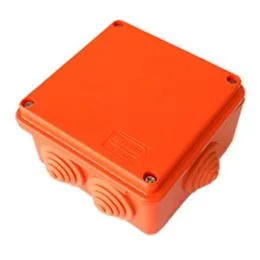 JBL085 Коробка огн. E60-E90,о/п 85х85х38,без галогена, 12 вых., IP55, 8P, (0,15-2,5мм2), цвет оранж