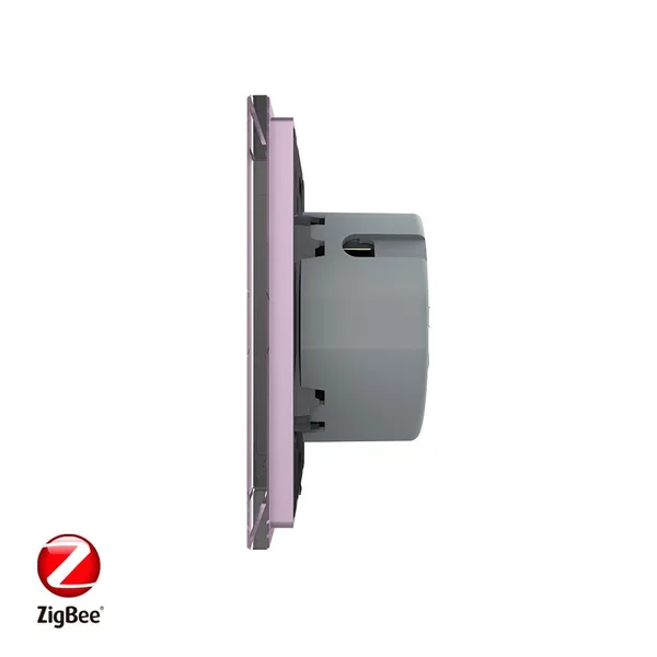 Сенсорный выключатель ZigBee (Wi-Fi) 1 клавиша 1 пост Розовый Livolo — фото 3