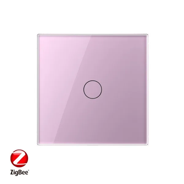 Сенсорный выключатель ZigBee (Wi-Fi) 1 клавиша 1 пост Розовый Livolo — фото 2