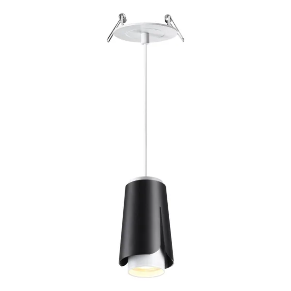 Св-к встр.,провод 2м IP20 GU10 9W 220V TULIP черный NOVOTECH — фото 3