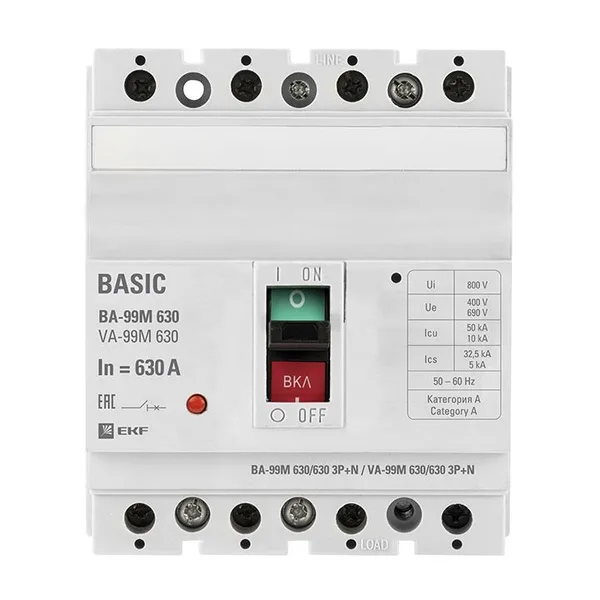 Выключатель автоматический ВА-99М 630/630А 3П+N 50кА EKF PROxima