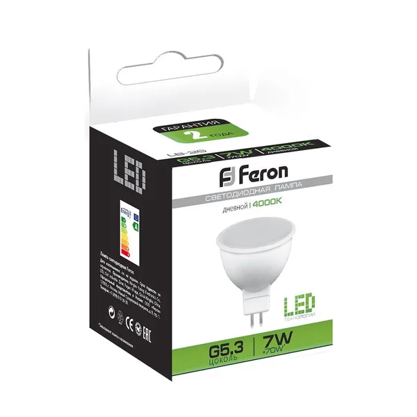 Лампа светодиодная Feron LB-26 MR16 G5.3 7W 4000K — фото 3