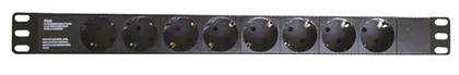 Блок распределения питания (PDU) 19" 16A, Вых:8 Schuko, Вх:Schuko DKC