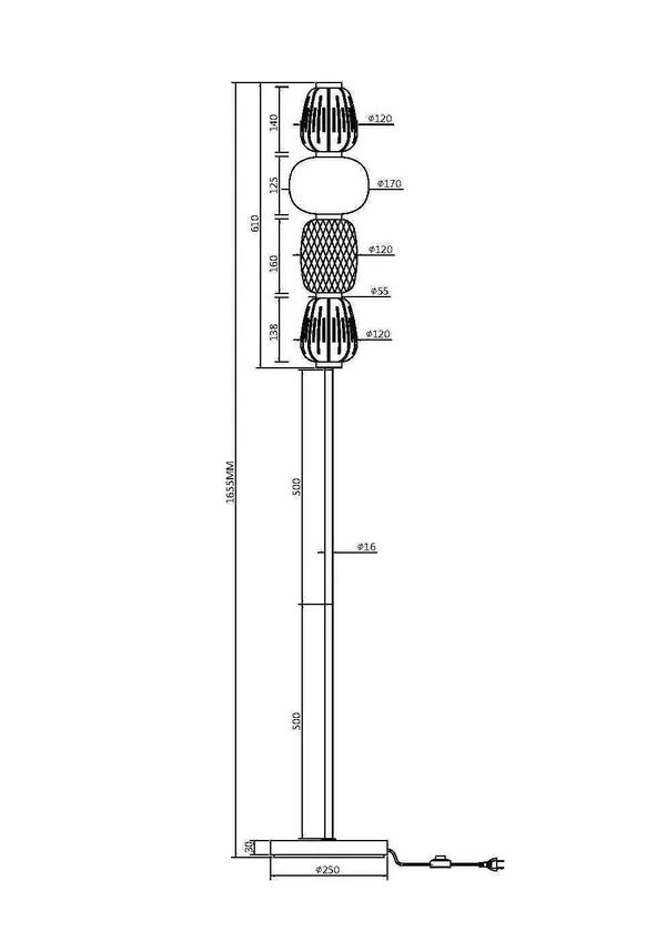 Напольный светильник (торшер) LED 32Вт Золото IP20 Pattern MOD267FL-L32G3K Maytoni — фото 2
