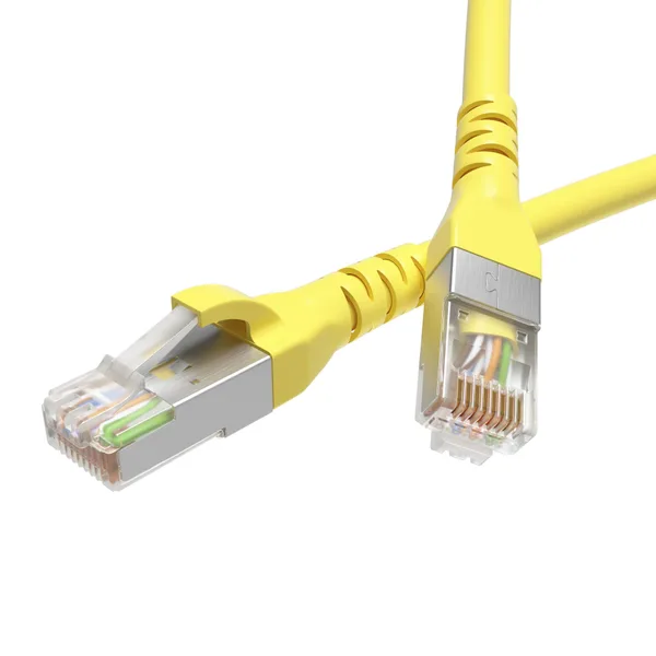 Патч-корд экранированный CAT5E F/UTP 4х2, LSZH, желтый, 10.0м DKC