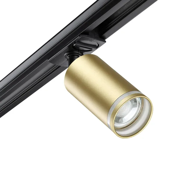 Св-к трековый однофазный двухжильный IP20 GU10 9W 220V ULAR матовое золото NOVOTECH — фото 4
