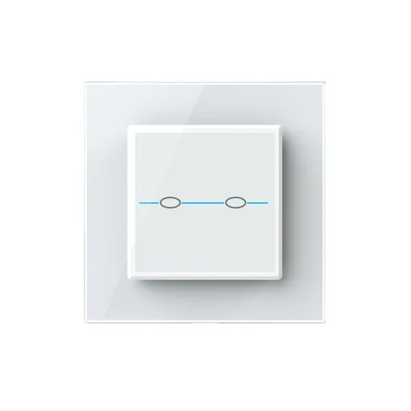 Сенсорный выключатель Quadro 2 клавиши 1 пост Белый Livolo — фото 2