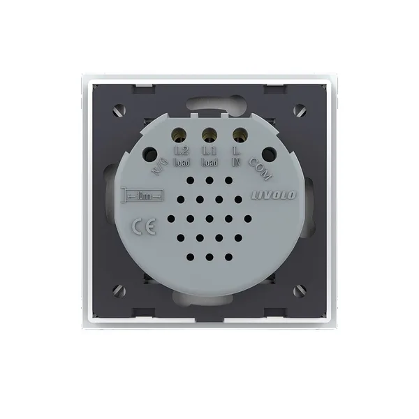 Сенсорный выключатель Quadro 2 клавиши 1 пост Белый Livolo — фото 4