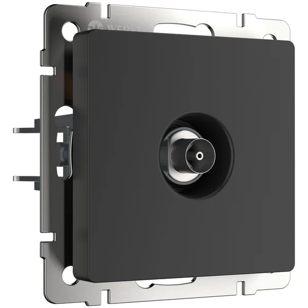 Встраиваемые механизмы Розетка СУ TV оконечная . черный матовый IP20 Werkel — фото 2