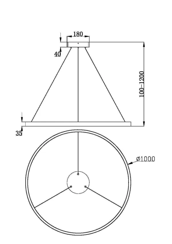 Подвесной светильник 1*LED 61Вт Латунь IP20 Rim MOD058PL-L54BS3K Maytoni — фото 3
