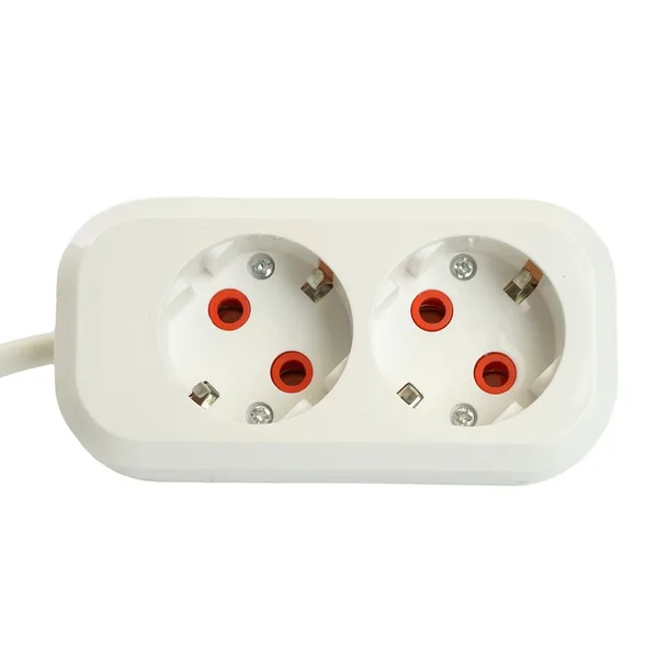 Удлинитель двухместный с/з STEKKER HM06-21-07 3x1мм², 7м, серия Home (У10-001), белый — фото 2