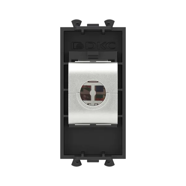 Компьютерная розетка RJ-45 без шторки модульная, кат.5е экранированная, "Avanti", "Черный матовый", 1 модуль DKC — фото 4