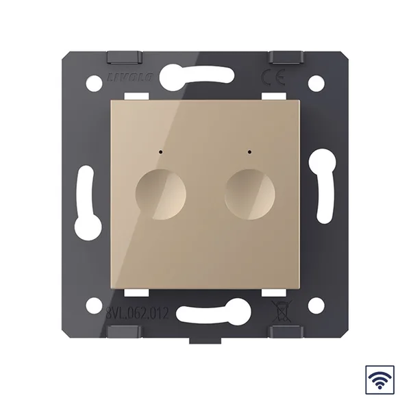 Двухклавишный сенсорный выключатель Module с радиоупр., цвет золотой (механизм) Livolo — фото 2