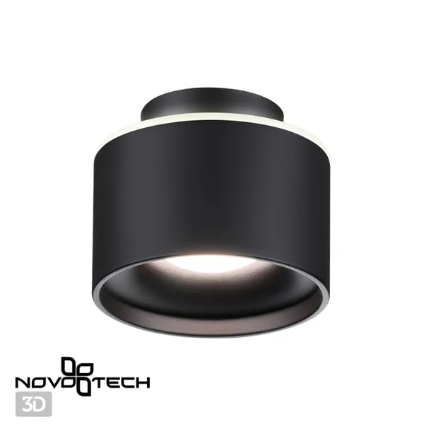 Св-к накл.с перекл.цв.темп.IP20 LED 3000К/4000К/6000К 12W вниз+3W вверх черн GIRO NOVOTECH — фото 2