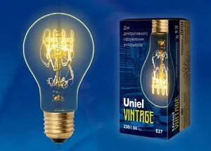 Лампа накаливания винтажная ЛОН A60 60W Е27 GOLDEN Uniel