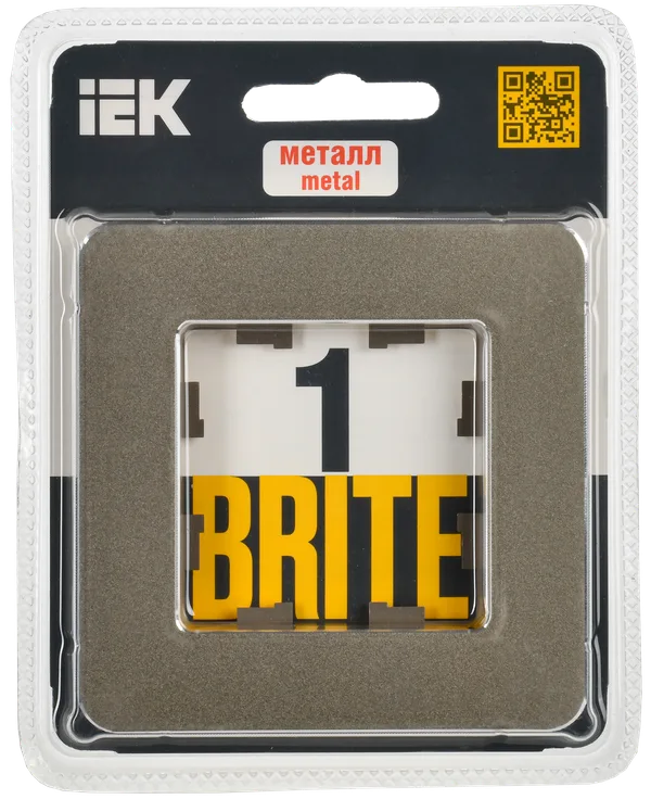 BRITE Рамка 1-мест. РУ-1-1-Бр металл латунь RE IEK — фото 2