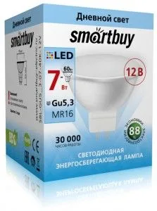 Лампа св/д MR16 7Вт GU5.3 12В 4000K Smartbuy