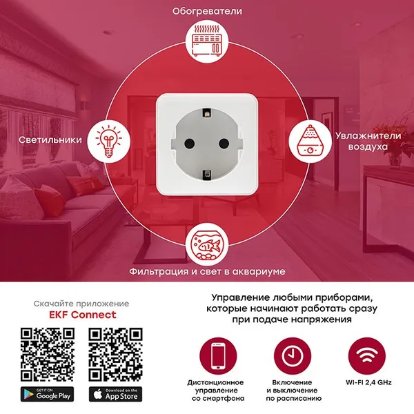 Умная розетка EKF Сonnect Wi-Fi белая — фото 4