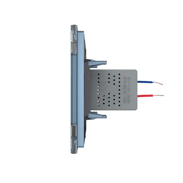 Розетка USB с блоком 5В 2.1А двойная Синяя Livolo — фото 3