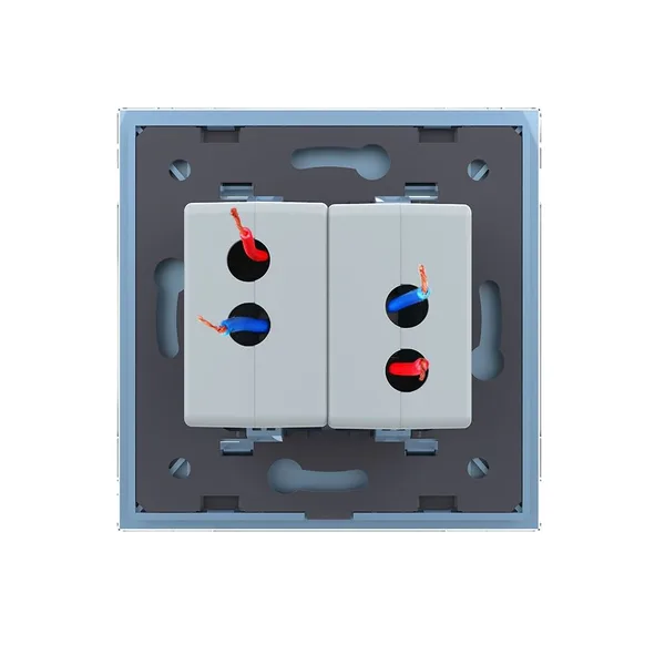 Розетка USB с блоком 5В 2.1А двойная Синяя Livolo — фото 4