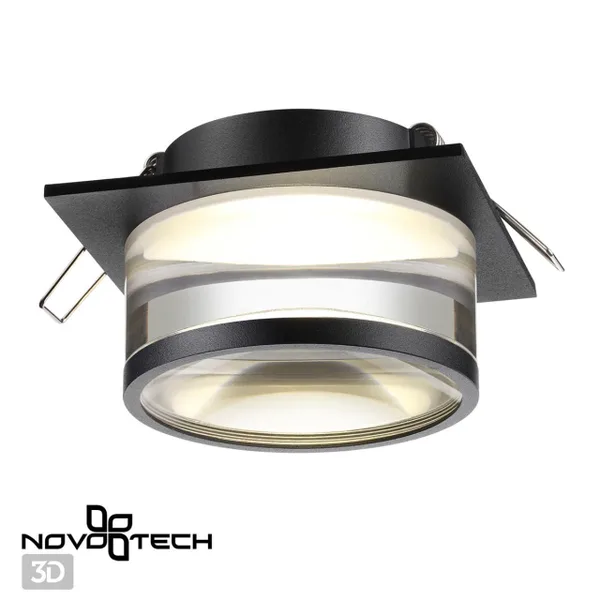 Св-к встр.IP20 GU10 9W 220V GEM черный B NOVOTECH — фото 3