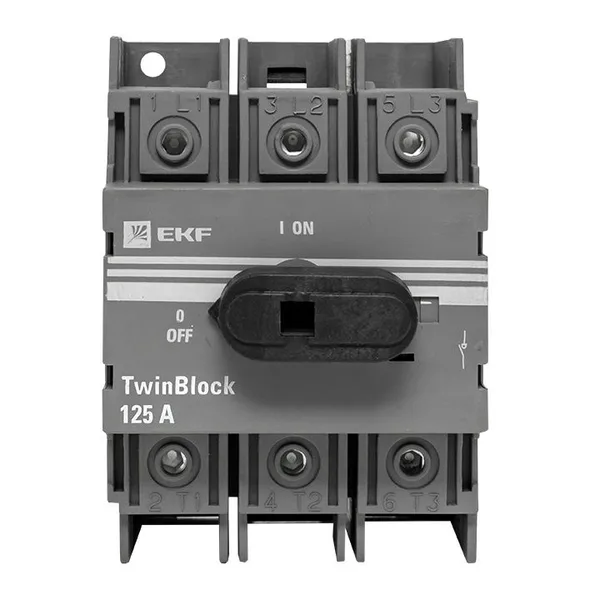 Рубильник 125A 3П c рукояткой управления для прямой установки TwinBlock EKF — фото 3