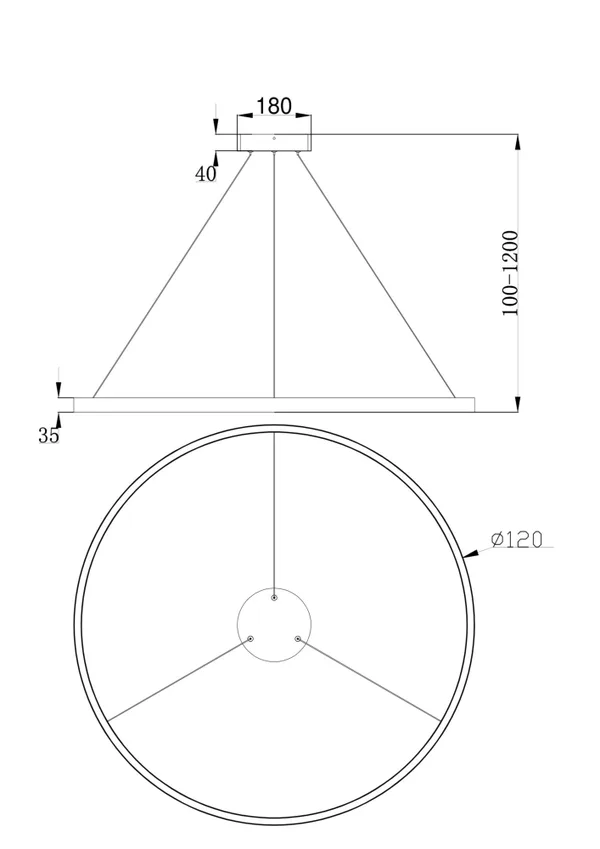 Подвесной светильник 81Вт 4000K Белый IP20 Rim MOD058PL-L65W4K Technical Maytoni — фото 2