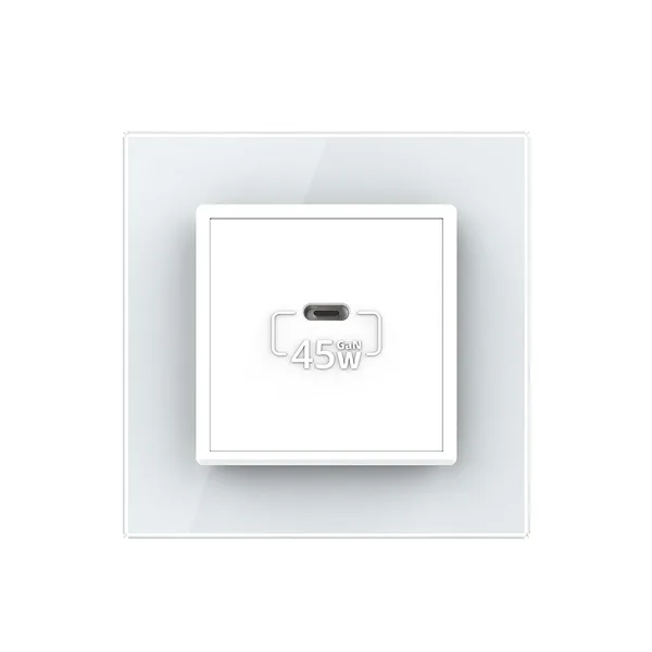 Розетка USB type C с блоком питания 45W Livolo 1 пост Белая VL-C7VUC-2WP — фото 2