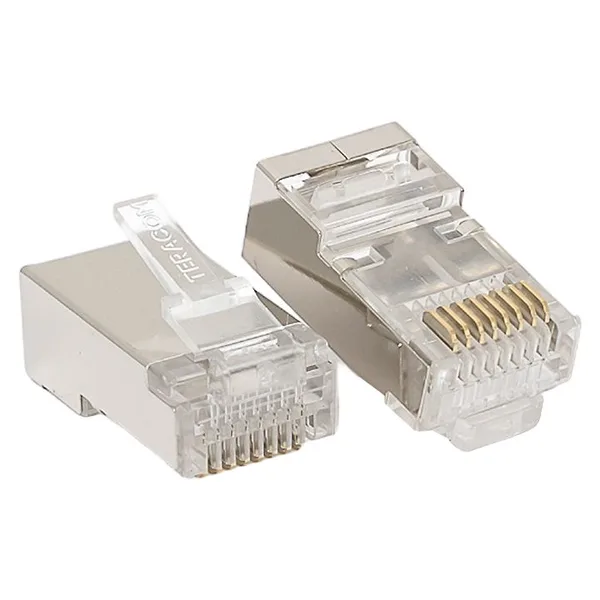 Коннектор RJ-45 TERACOM экранированный 8P8C Cat,5E универсальный (упак,20шт) EKF — фото 2