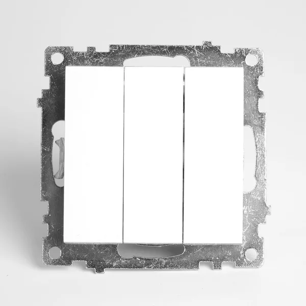 Выключатель 3-клавишный (механизм), STEKKER GLS10-7108-01, 250V, 10А, серия Катрин, белый — фото 2