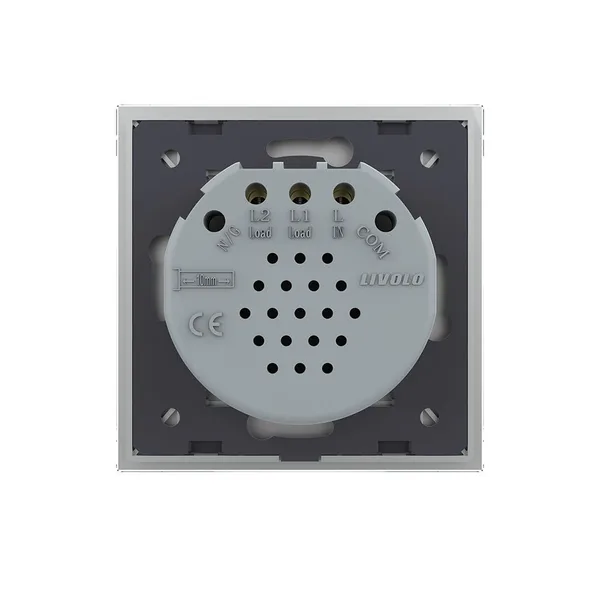 Сенсорный выключатель Quadro 2 клавиши 1 пост Серый Livolo — фото 4