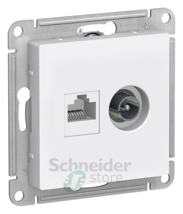 ATLASDESIGN Механизм розетки без лицевой панели СУ TV + RJ45 кат.5E . алюминий IP20 Schneider Electric Systeme Electric (Schneider Electric) — фото 2