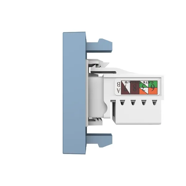 Розетка интернет RJ-45 кат. 6, цвет синий (механизм) Livolo — фото 3