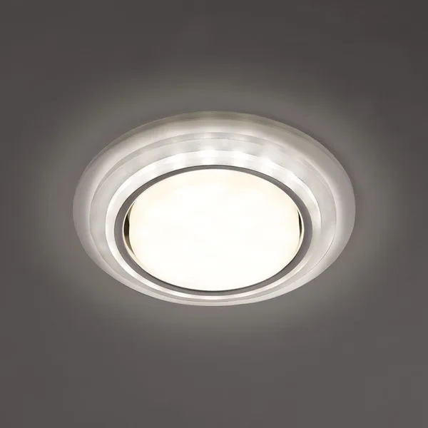 Светильник встр. с белой LED подсветкой Feron CD5023 потолочный GX53 без лампы, матовый круг — фото 7