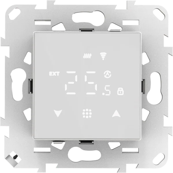 Donel Термостат с датчиком пола, программируемый с Wi-Fi, 16 A, 45*45 мм. белое стекло, серия DTEF — фото 2