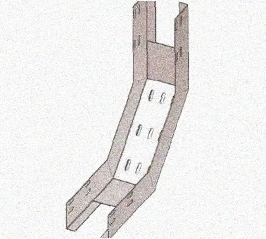 Лоток перфорированный КП 200х80-90 УТ1,5 для поворота трассы вверх на 90, оцинкованный лист S1,5 Курганский ЗЭМИ — фото 2