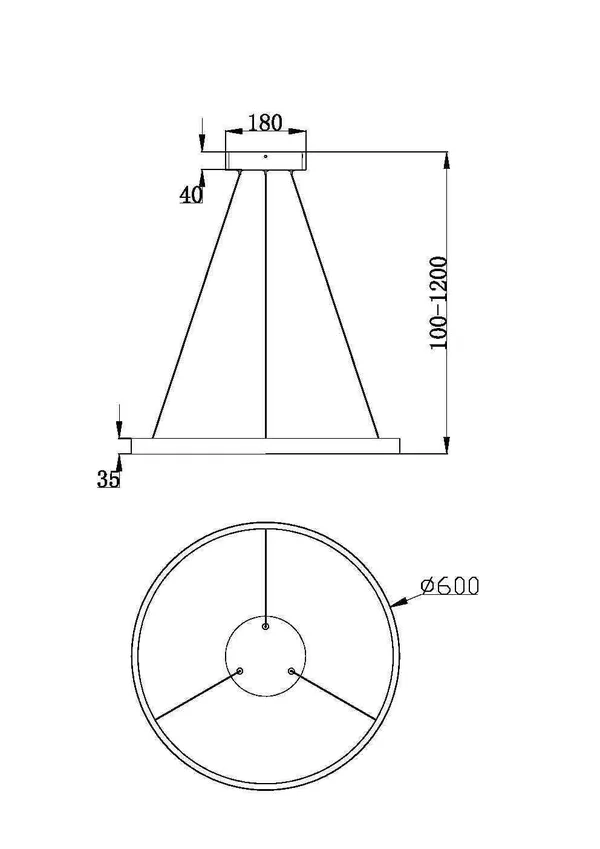 Подвесной светильник LED 36Вт Белый IP20 Rim MOD058PL-L32WK Maytoni — фото 4