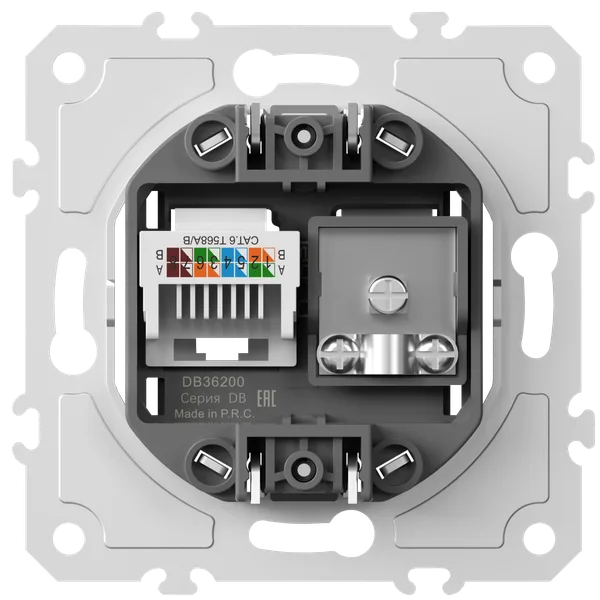 Donel механизм розетки RJ45/TV cat.6,ClassE-8/0-2400 МГц, серия DB — фото 2