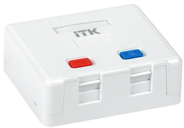 ITK Корпус настенной розетки для установки двух модулей Keystone Jack белый
