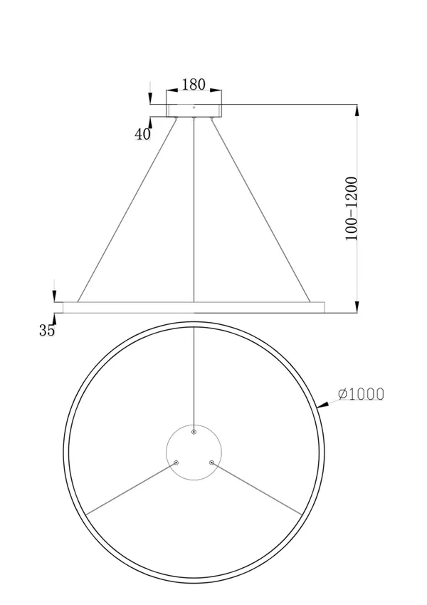 Подвесной светильник 61Вт 4000K Латунь IP20 Rim MOD058PL-L54BS4K Technical Maytoni — фото 4